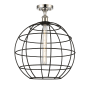 Innovations Lighting Lake Placid 16" Wide Semi-Flush Globe Ceiling Fixture Polished Nickel / Matte Black