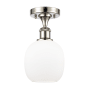 Innovations Lighting Belfast 6" Wide Semi-Flush Ceiling Fixture Polished Nickel / Matte White