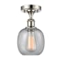 Innovations Lighting Belfast 6" Wide Semi-Flush Ceiling Fixture Polished Nickel / Seedy