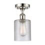 Innovations Lighting Cobbleskill 5" Wide Semi-Flush Ceiling Fixture Polished Nickel / Clear