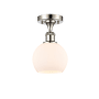 Innovations Lighting Athens Deco Swirl 6" Wide Semi-Flush Ceiling Fixture Polished Nickel / Matte White