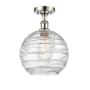 Innovations Lighting Large Deco Swirl 10" Wide Semi-Flush Ceiling Fixture Polished Nickel / Clear
