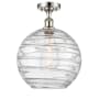 Innovations Lighting X-Large Deco Swirl 12" Wide Semi-Flush Ceiling Fixture Polished Nickel / Clear