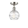 Innovations Lighting Small Deco Swirl 6" Wide Semi-Flush Ceiling Fixture Polished Nickel / Clear