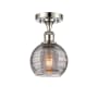 Innovations Lighting Athens Deco Swirl 6" Wide Semi-Flush Ceiling Fixture Polished Nickel