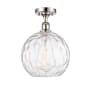 Innovations Lighting Athens 10" Wide Semi-Flush Globe Ceiling Fixture Polished Nickel / Clear Water Glass