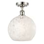 Innovations Lighting White Mouchette 10" Wide Semi-Flush Ceiling Fixture Polished Nickel