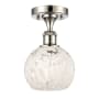 Innovations Lighting White Mouchette 6" Wide Semi-Flush Ceiling Fixture Polished Nickel