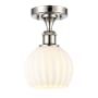 Innovations Lighting White Venetian 6" Wide Semi-Flush Ceiling Fixture Polished Nickel