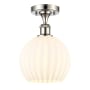 Innovations Lighting White Venetian 8" Wide Semi-Flush Ceiling Fixture Polished Nickel