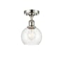 Innovations Lighting Athens Deco Swirl 6" Wide Semi-Flush Ceiling Fixture Polished Nickel / Clear