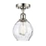 Innovations Lighting Small Waverly 6" Wide Semi-Flush Ceiling Fixture Polished Nickel / Clear