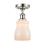 Innovations Lighting Ellery 5" Wide Semi-Flush Ceiling Fixture Polished Nickel / White