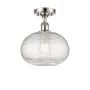 Innovations Lighting Ithaca 10" Wide Semi-Flush Ceiling Fixture Polished Nickel