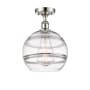Innovations Lighting Rochester 10" Wide Semi-Flush Ceiling Fixture Polished Nickel / Clear