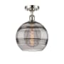 Innovations Lighting Rochester 10" Wide Semi-Flush Ceiling Fixture Polished Nickel / Smoked