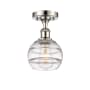 Innovations Lighting Rochester 6" Wide Semi-Flush Ceiling Fixture Polished Nickel / Clear