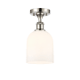 Innovations Lighting Bella 6" Wide Semi-Flush Ceiling Fixture Polished Nickel / White