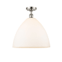 Innovations Lighting Bristol Glass 16" Wide Semi-Flush Ceiling Fixture Polished Nickel / Matte White