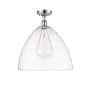 Innovations Lighting Bristol Glass 16" Wide Semi-Flush Ceiling Fixture Polished Nickel / Clear