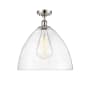 Innovations Lighting Bristol Glass 16" Wide Semi-Flush Ceiling Fixture Polished Nickel / Seedy