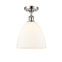 Innovations Lighting Bristol Glass 9" Wide Semi-Flush Ceiling Fixture Polished Nickel / Matte White