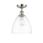 Innovations Lighting Bristol 9" Wide Semi-Flush Ceiling Fixture Polished Nickel / Clear