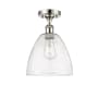 Innovations Lighting Bristol Glass 9" Wide Semi-Flush Ceiling Fixture Polished Nickel / Seedy