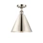 Innovations Lighting Ballston Cone 12" Wide Semi-Flush Ceiling Fixture Polished Nickel