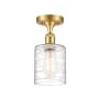 Innovations Lighting Cobbleskill 5" Wide Semi-Flush Ceiling Fixture Satin Gold / Deco Swirl