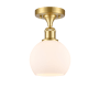 Innovations Lighting Athens Deco Swirl 6" Wide Semi-Flush Ceiling Fixture Satin Gold / Matte White