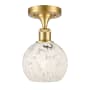Innovations Lighting White Mouchette 6" Wide Semi-Flush Ceiling Fixture Satin Gold