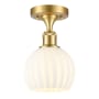Innovations Lighting White Venetian 6" Wide Semi-Flush Ceiling Fixture Satin Gold