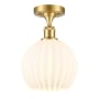 Innovations Lighting White Venetian 8" Wide Semi-Flush Ceiling Fixture Satin Gold