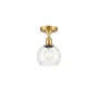 Innovations Lighting Athens Deco Swirl 6" Wide Semi-Flush Ceiling Fixture Satin Gold / Clear