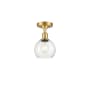 Innovations Lighting Athens Deco Swirl 6" Wide Semi-Flush Ceiling Fixture Satin Gold / Seedy