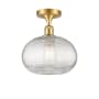 Innovations Lighting Ithaca 10" Wide Semi-Flush Ceiling Fixture Satin Gold