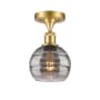 Innovations Lighting Rochester 6" Wide Semi-Flush Ceiling Fixture Satin Gold / Smoked