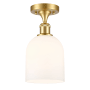 Innovations Lighting Bella 6" Wide Semi-Flush Ceiling Fixture Satin Gold / White