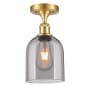 Innovations Lighting Bella 6" Wide Semi-Flush Ceiling Fixture Satin Gold / Smoked