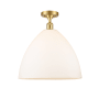 Innovations Lighting Bristol Glass 16" Wide Semi-Flush Ceiling Fixture Satin Gold / Matte White
