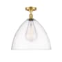 Innovations Lighting Bristol Glass 16" Wide Semi-Flush Ceiling Fixture Satin Gold / Clear