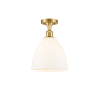 Innovations Lighting Bristol Glass 9" Wide Semi-Flush Ceiling Fixture Satin Gold / Matte White