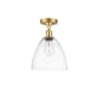 Innovations Lighting Bristol 9" Wide Semi-Flush Ceiling Fixture Satin Gold / Clear