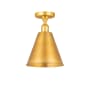 Innovations Lighting Ballston Cone 8" Wide Semi-Flush Ceiling Fixture Satin Gold
