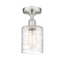 Innovations Lighting Cobbleskill 5" Wide Semi-Flush Ceiling Fixture Brushed Satin Nickel / Deco Swirl