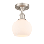 Innovations Lighting Athens Deco Swirl 6" Wide Semi-Flush Ceiling Fixture Brushed Satin Nickel / Matte White