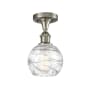 Innovations Lighting Small Deco Swirl 6" Wide Semi-Flush Ceiling Fixture Brushed Satin Nickel / Clear