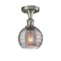 Innovations Lighting Athens Deco Swirl 6" Wide Semi-Flush Ceiling Fixture Brushed Satin Nickel