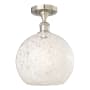 Innovations Lighting White Mouchette 10" Wide Semi-Flush Ceiling Fixture Brushed Satin Nickel